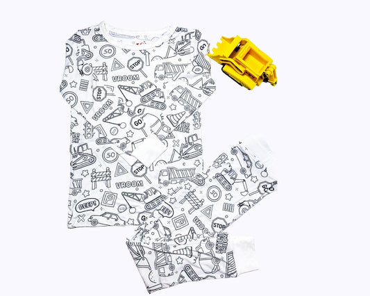 Vehicle Colorable Pajamas