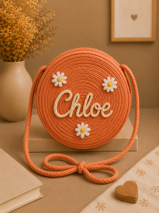 Personalized Handmade Round Crossbody Kids Bag