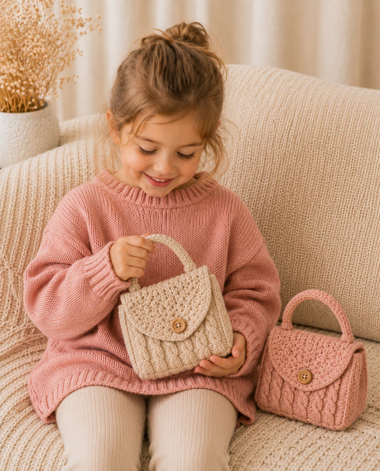 Handcrafted Knit Mini Purse for Girls