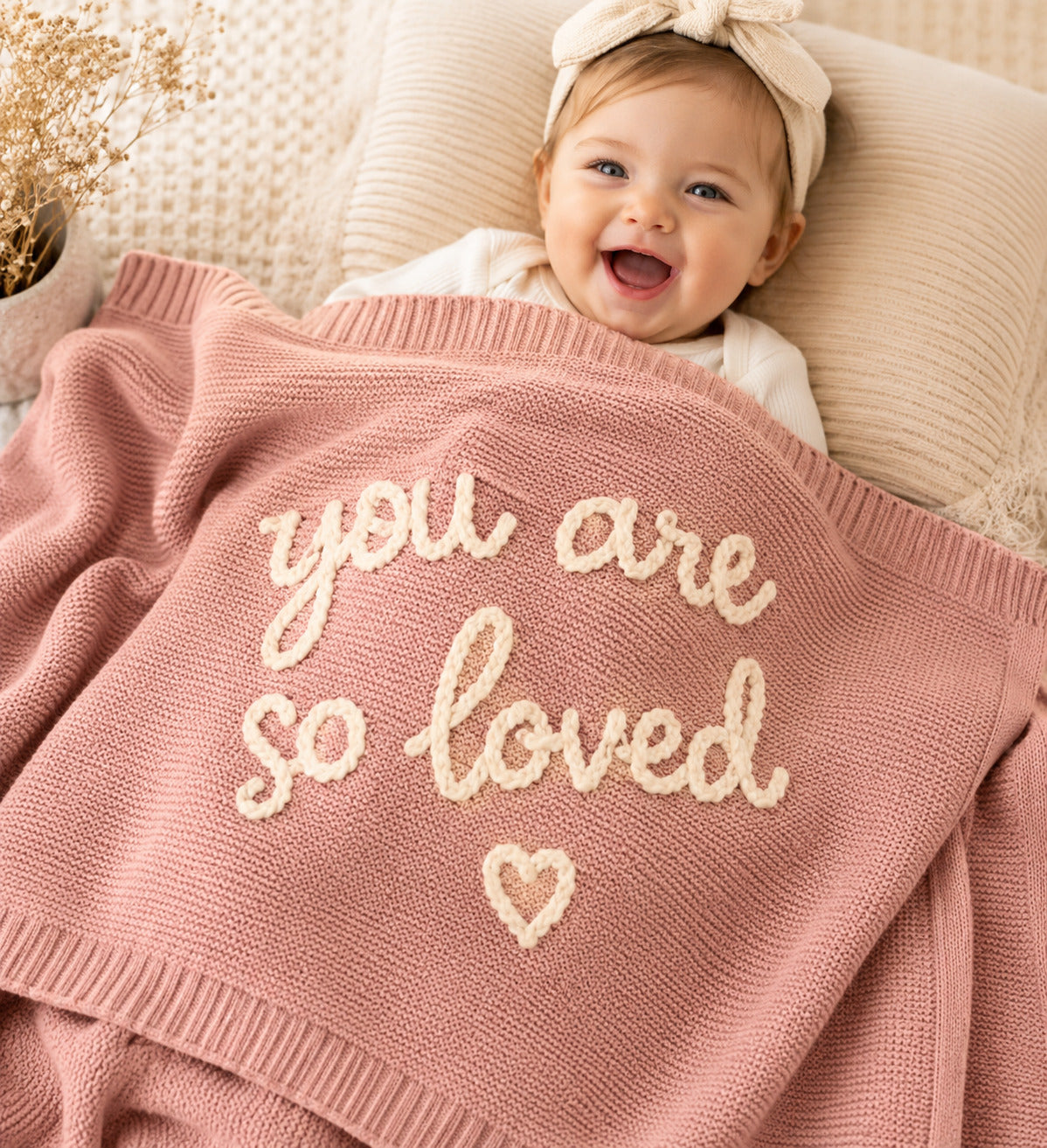 Personalized Handmade Knit Baby Blanket