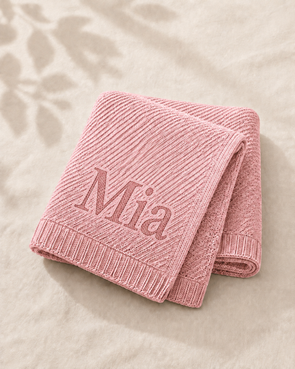 Personalized Handmade Knit Baby Blanket