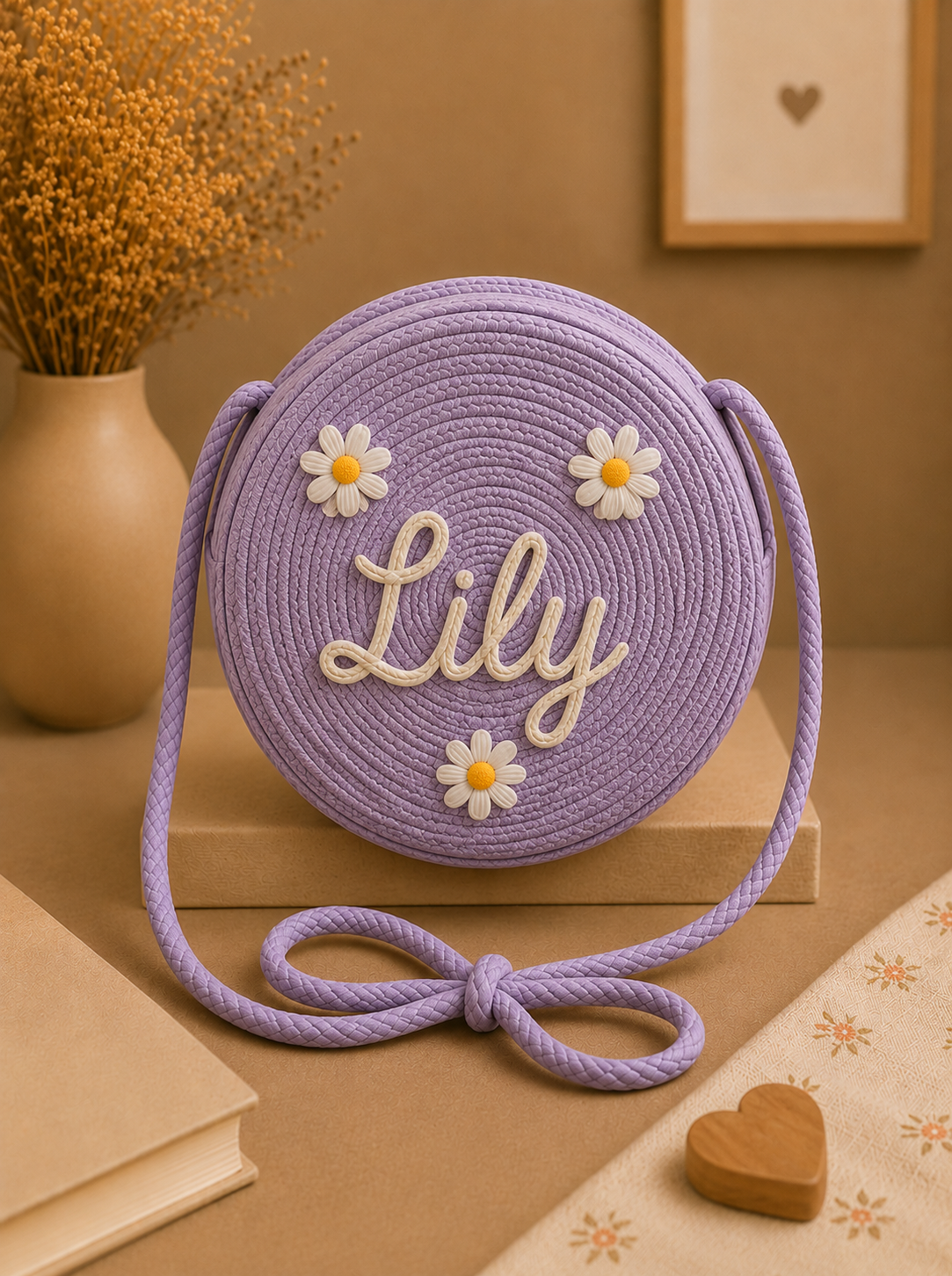 Personalized Handmade Round Crossbody Kids Bag