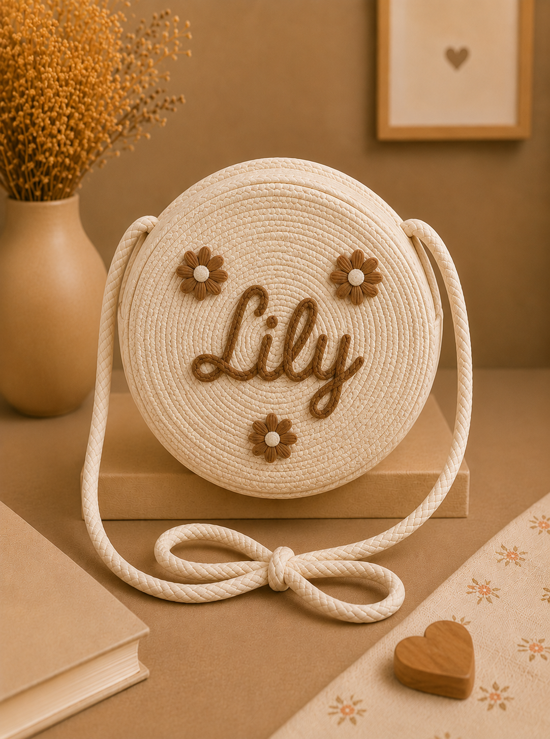Personalized Handmade Round Crossbody Kids Bag