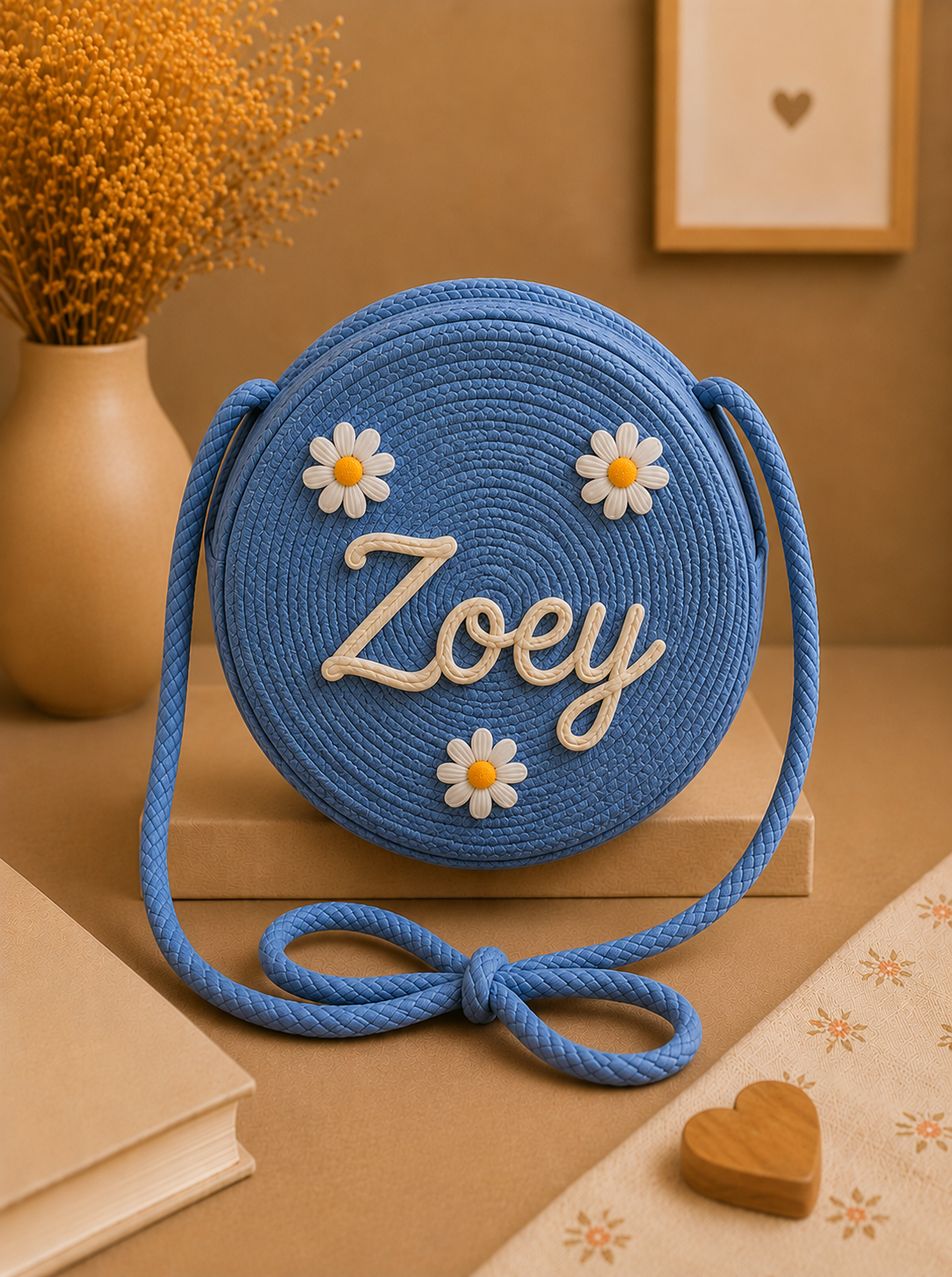 Personalized Handmade Round Crossbody Kids Bag