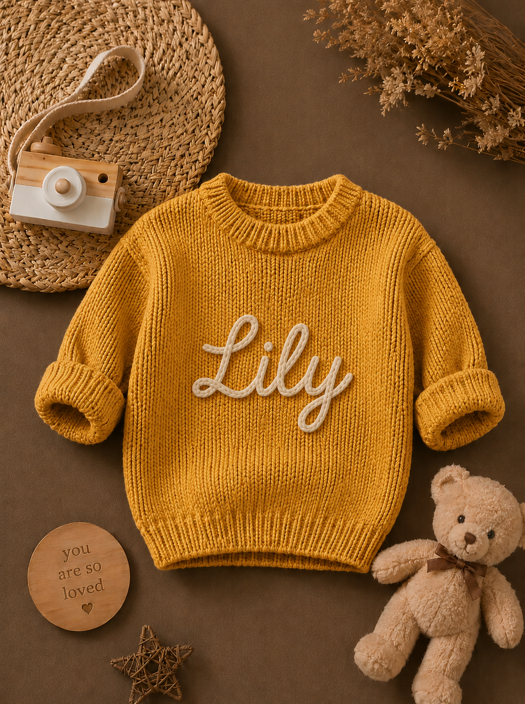 Personalized Handmade Knit Baby Sweater