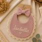 Handmade Floral Baby Bib & Bow Set