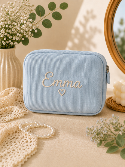 Hand Embroidered Floral Baby Name Bag