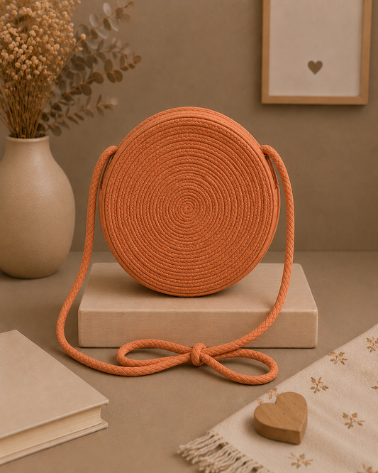 Personalized Handmade Round Crossbody Kids Bag