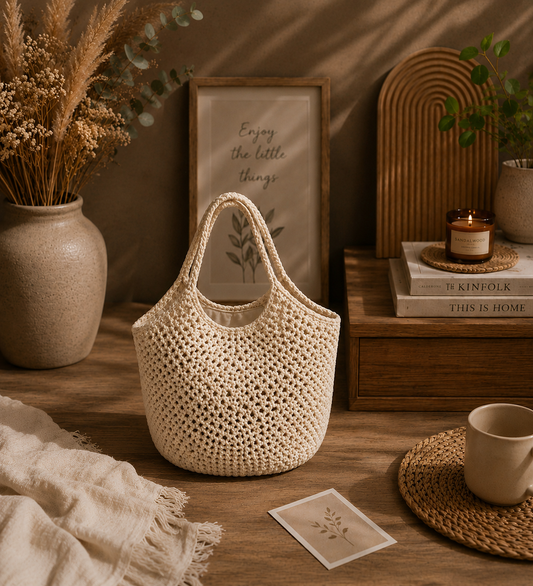 Personalized Handmade Crochet Kids Tote Bag